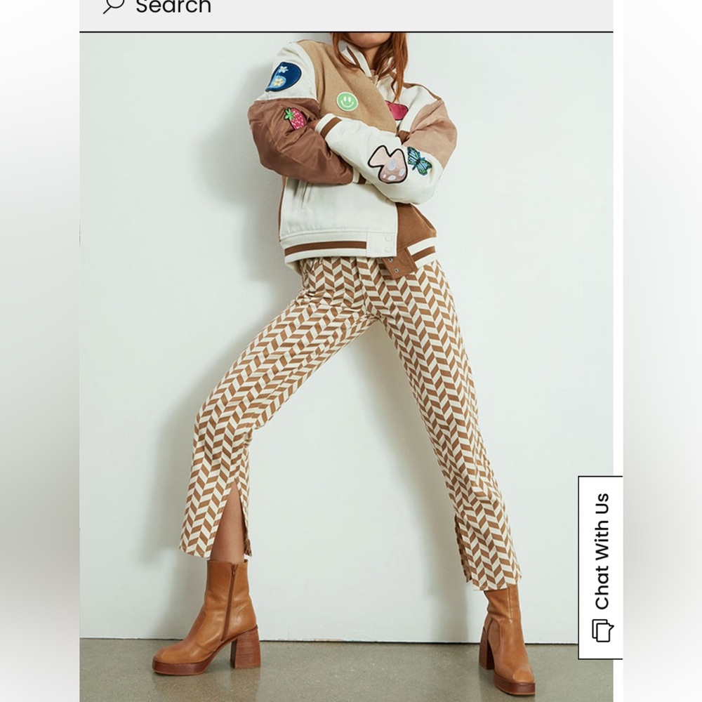 Pacsun Brown Chevron Low Rise Jeans